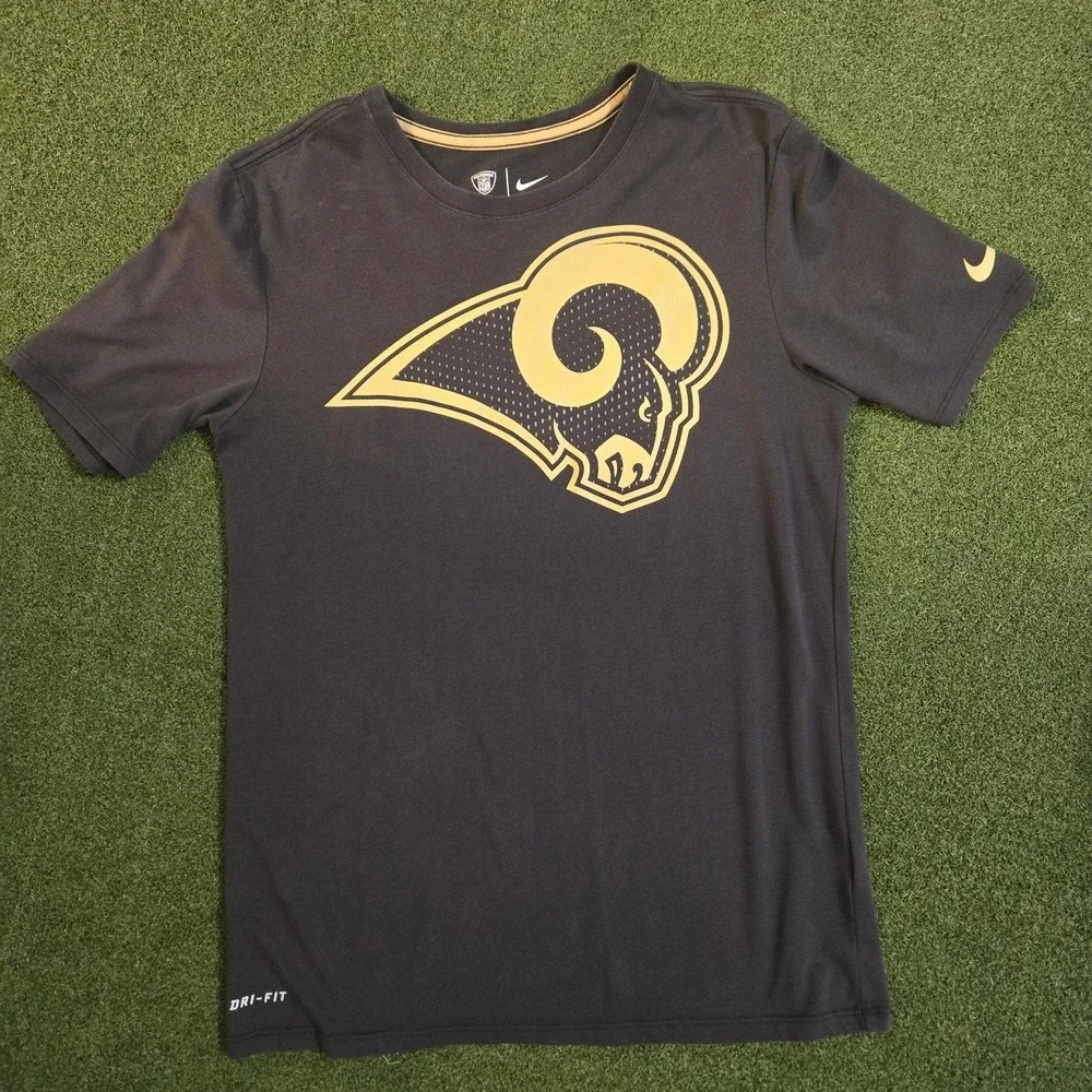 Nike Dri-Fit Los Angeles Rams NFL tee Women's Size Small Gray Short Sleeve